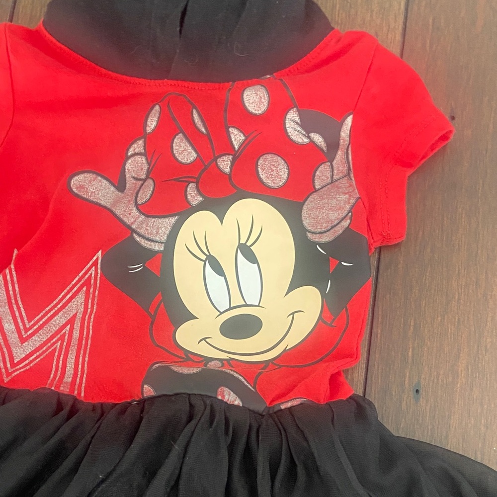 Disney Minnie Mouse Red and Black Hoodie tulle Dress - Picture 6 of 6